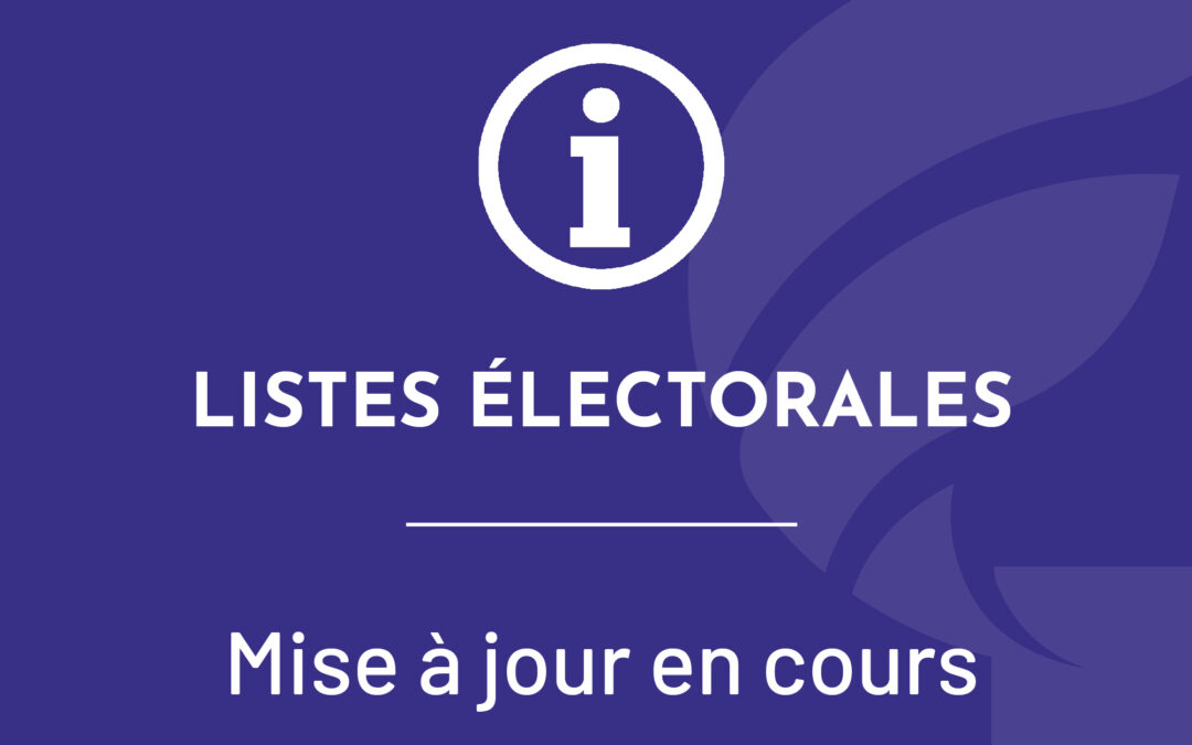 Mise à jour des listes électorales en cours